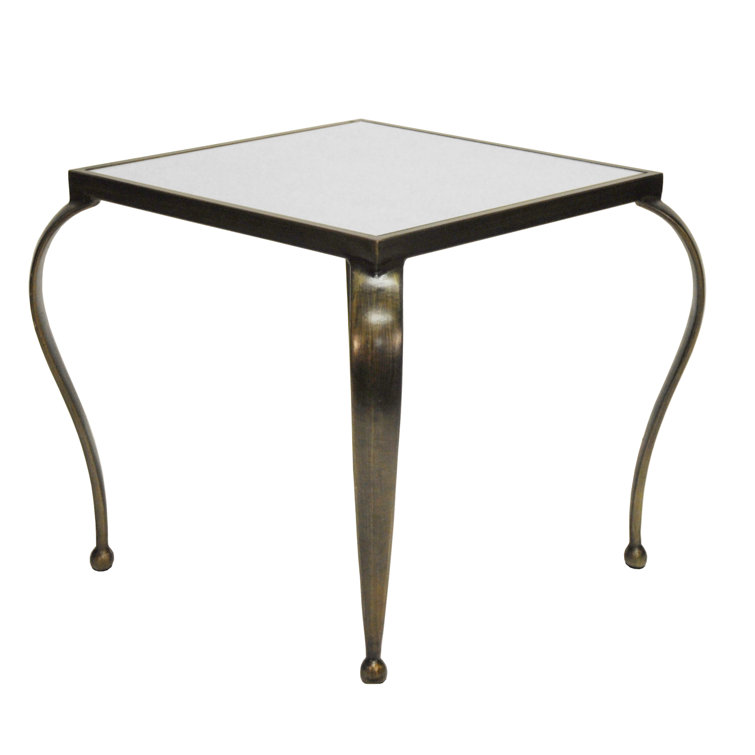 Moseley 22" Brown Mirrored Glass Square End Table