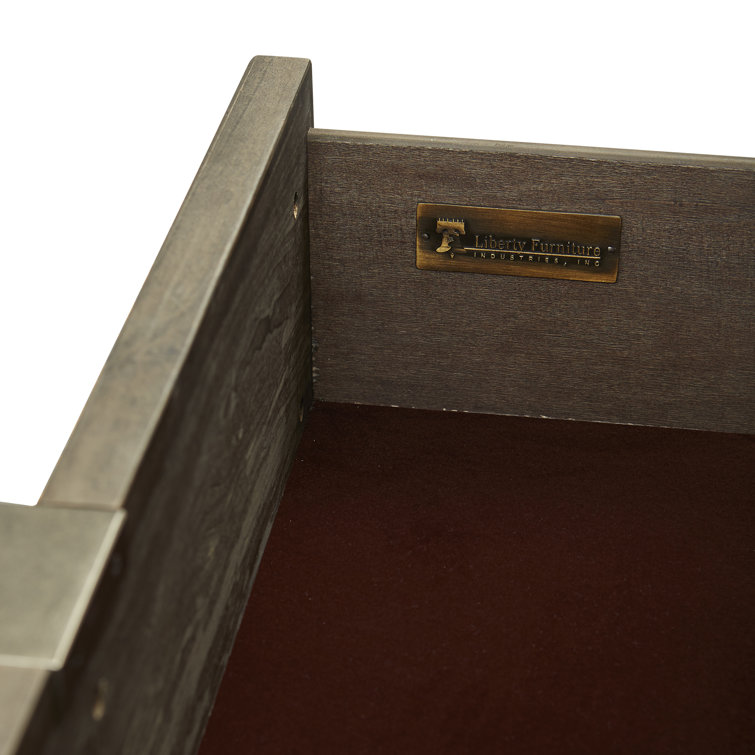 Dark Gray Farmhouse 8-Drawer Dresser with Felt Lined Drawers