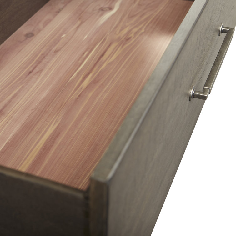 Dark Gray Farmhouse 8-Drawer Dresser with Felt Lined Drawers