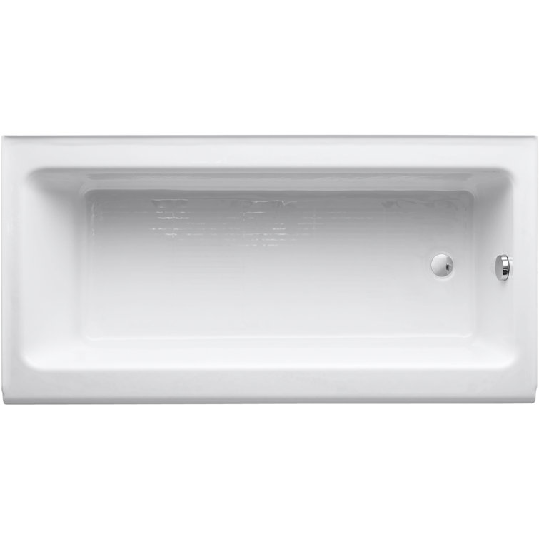 Bellwether White Cast Iron Alcove Soaking Bathtub