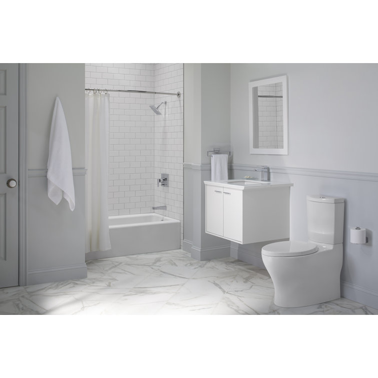 Bellwether White Cast Iron Alcove Soaking Bathtub