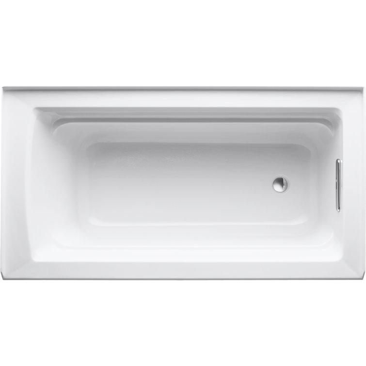 Archer 60" White Acrylic Alcove Soaking Tub with Lumbar Support
