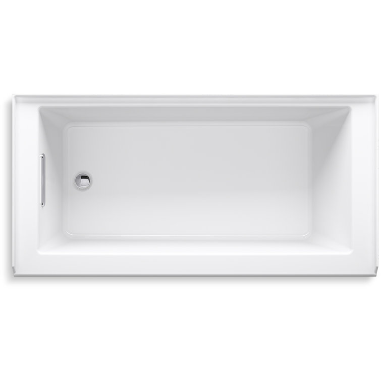 White Acrylic Alcove Bathtub with Integral Apron