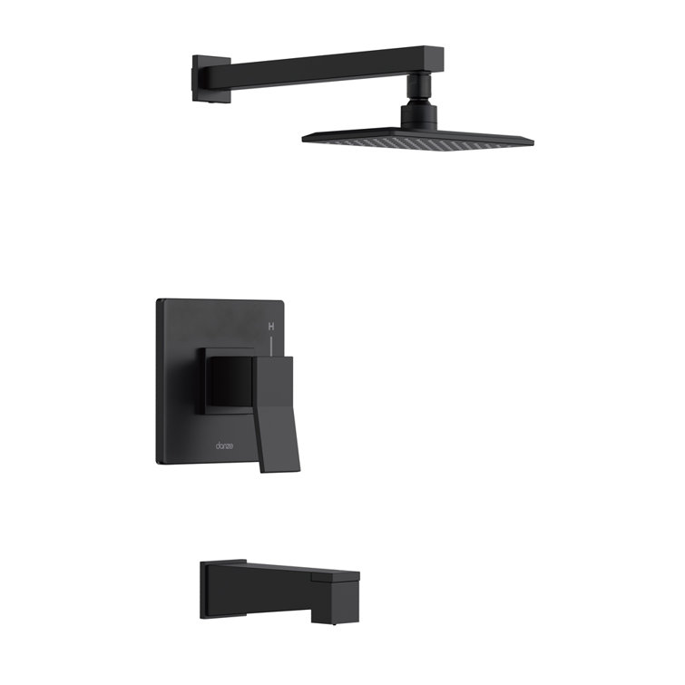 Avian Chrome Wall Mounted Square Tub and Shower Faucet