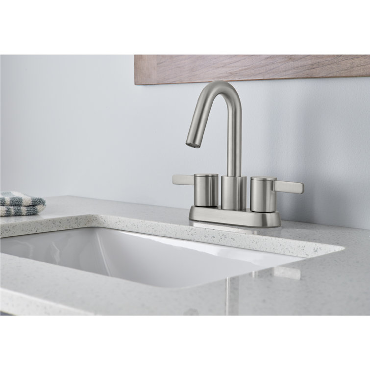 Amalfi Brushed Nickel Two Handle Centerset Bathroom Faucet
