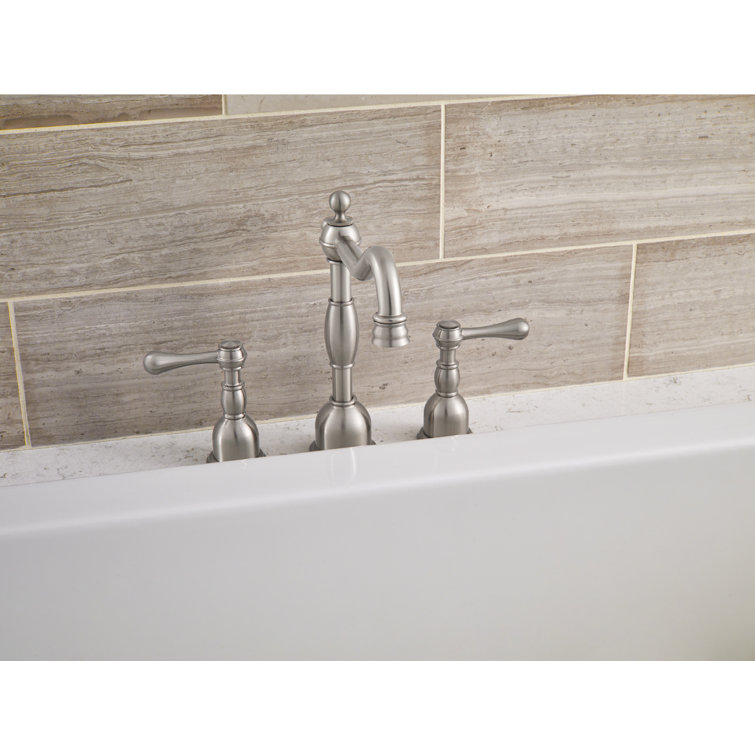 Elegant Brushed Nickel Double Handle Roman Tub Faucet