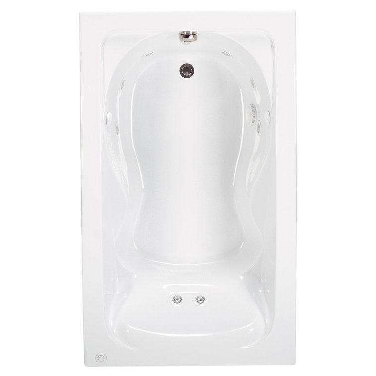 Cadet 75.75" White Acrylic Drop-In Whirlpool Bathtub with Jets