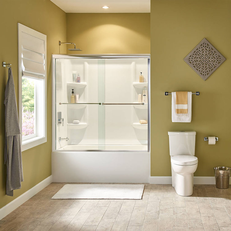 Studio 60'' x 32'' White Acrylic Alcove Soaking Bathtub