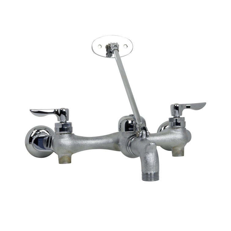 Chrome Wall-Mount Utility Faucet with Adjustable Rough-In