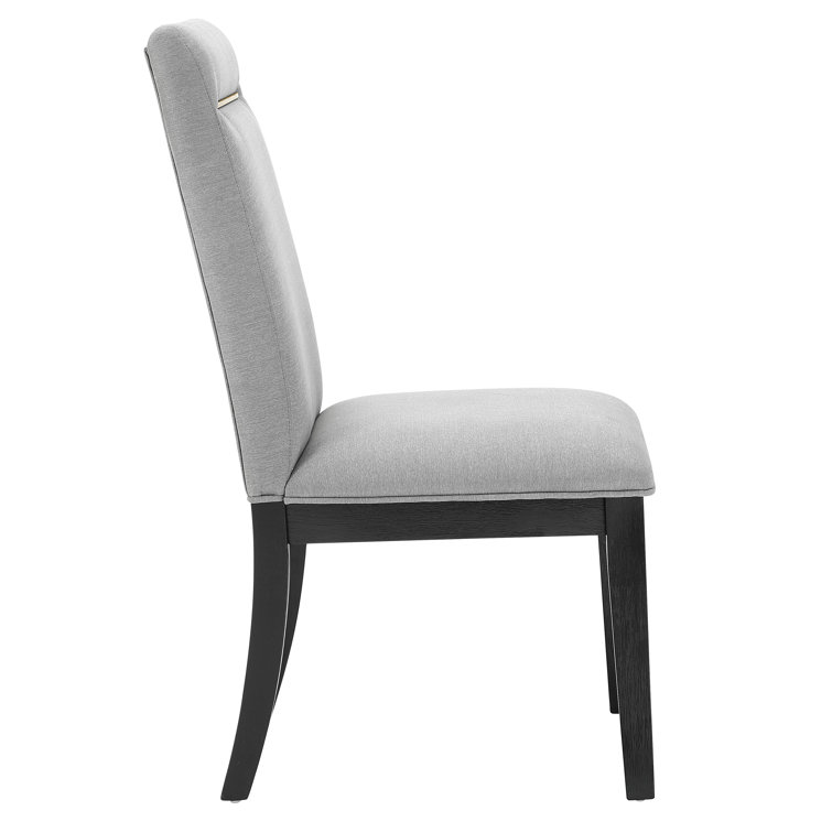 Gray and Black 7-Piece Extendable Dining Set with Upholstered Chairs