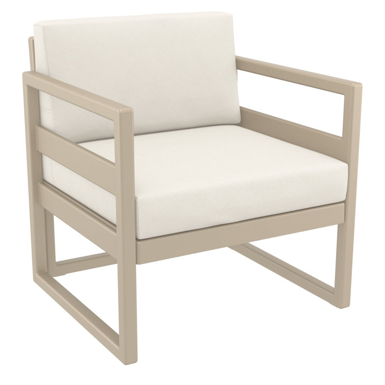White UV Resistant 3 Piece Lounge Seating Group with Cushions