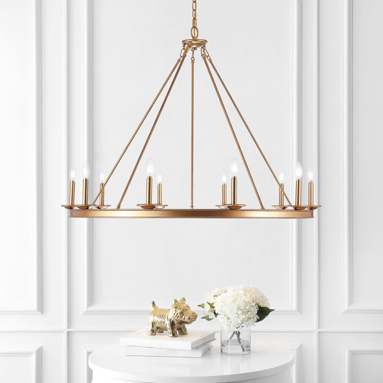 Luxurious Gold Geometric 10-Light Chandelier