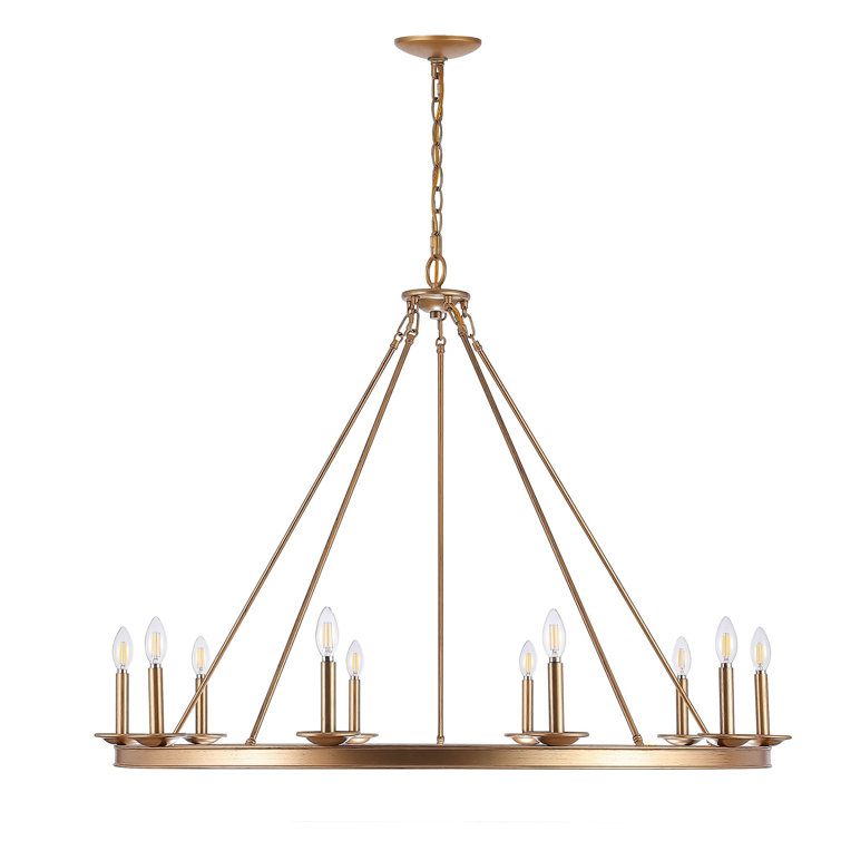 Luxurious Gold Geometric 10-Light Chandelier