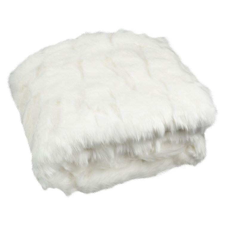 Snow White Faux Fur Reversible Throw Blanket