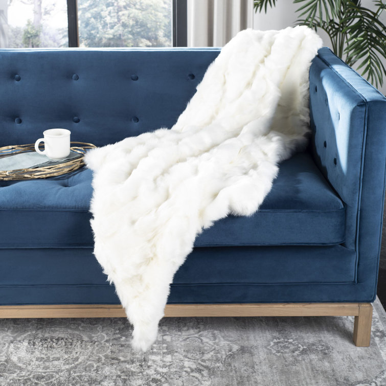 Snow White Faux Fur Reversible Throw Blanket