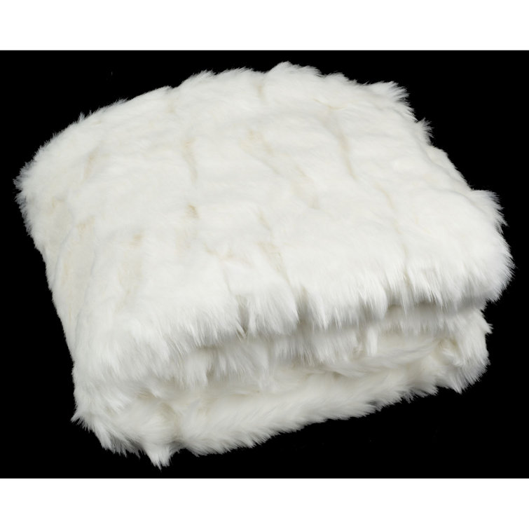 Snow White Faux Fur Reversible Throw Blanket