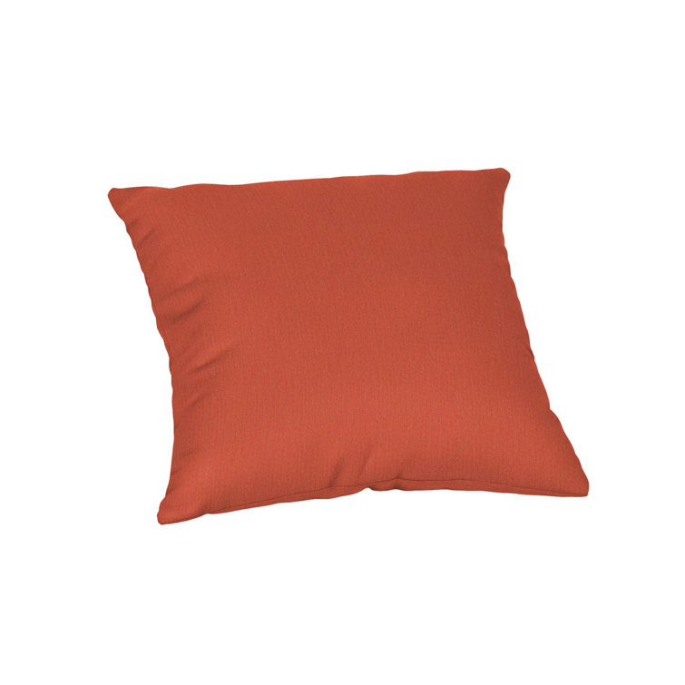 Sunbrella Red Square Outdoor Throw Pillow with Polyester Fill