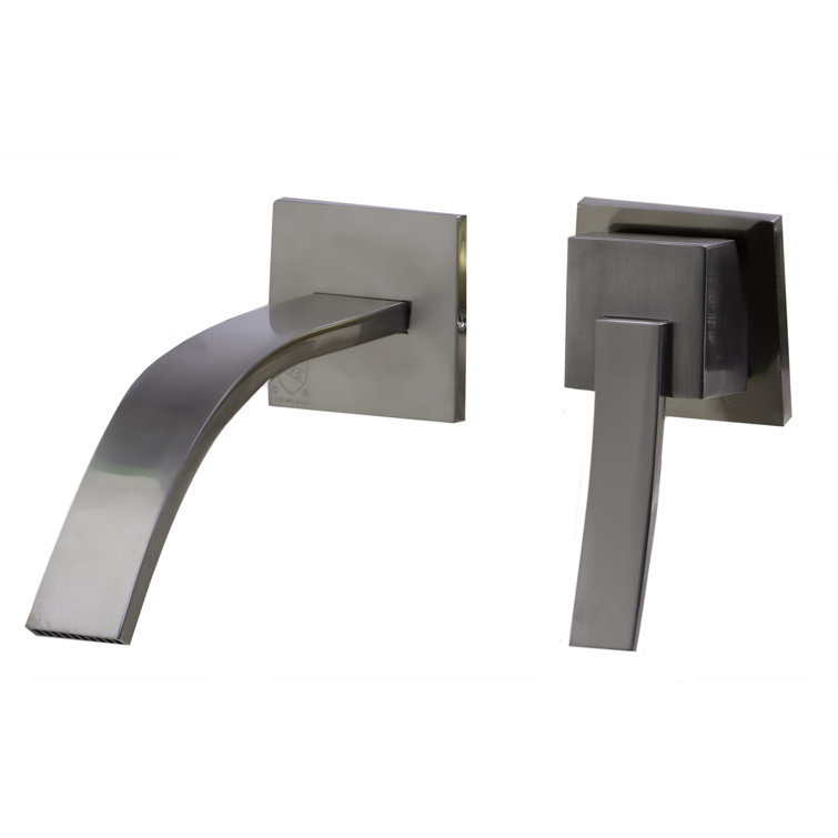 Brushed Nickel Modern Wall-Mounted Single Lever Bathroom Faucet