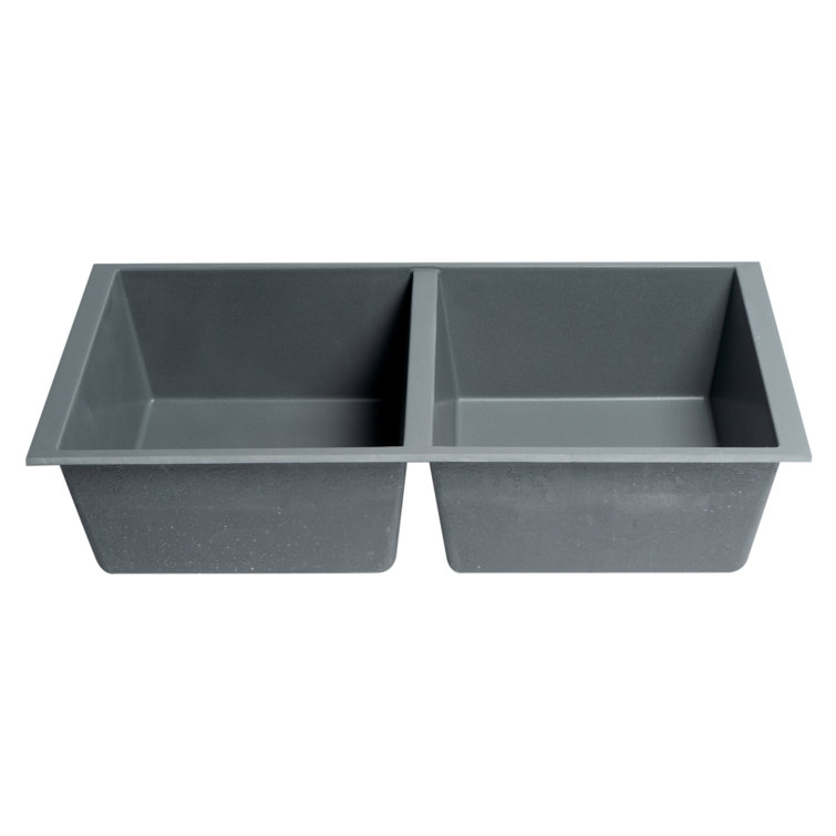 Titanium Gray Double Bowl Granite Composite Kitchen Sink