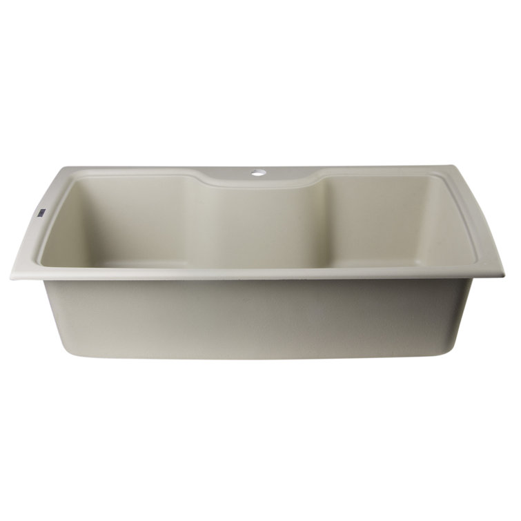 34.63'' Biscuit Granite Drop-In Single Bowl Kitchen Sink