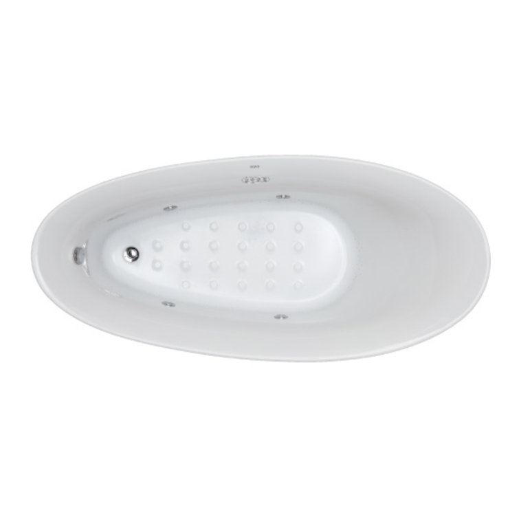 69'' White Acrylic Freestanding Air Bubble Bathtub