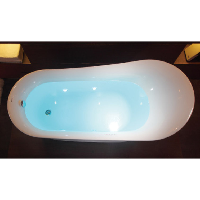 69'' White Acrylic Freestanding Air Bubble Bathtub