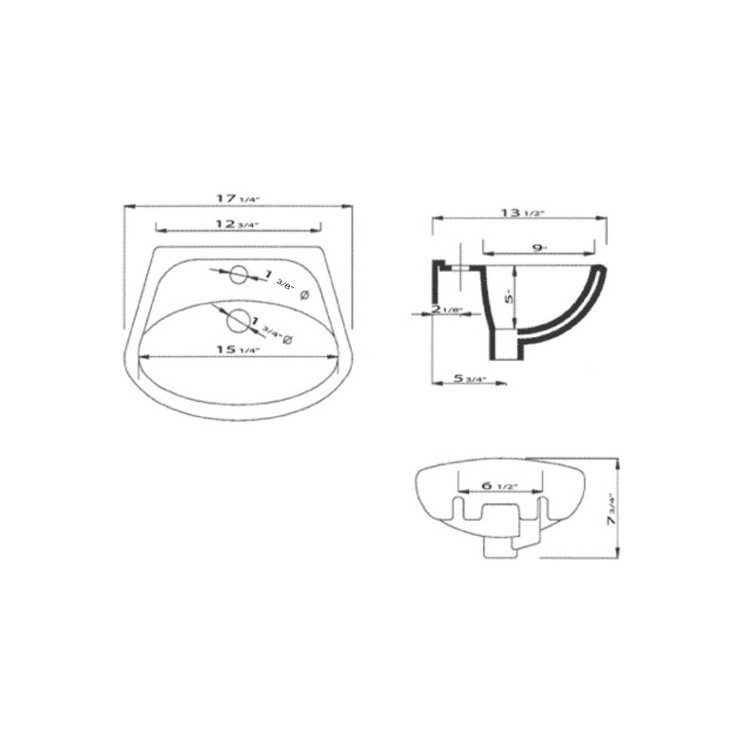 Compact White Ceramic Wall-Mount Bathroom Sink with Overflow
