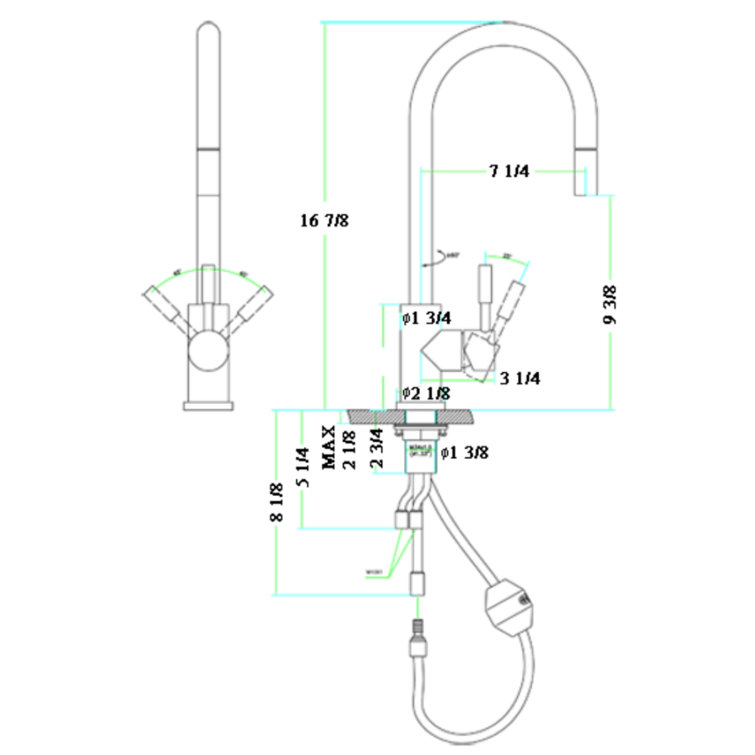 Polished Stainless Steel Pull Down Kitchen Faucet with Spray