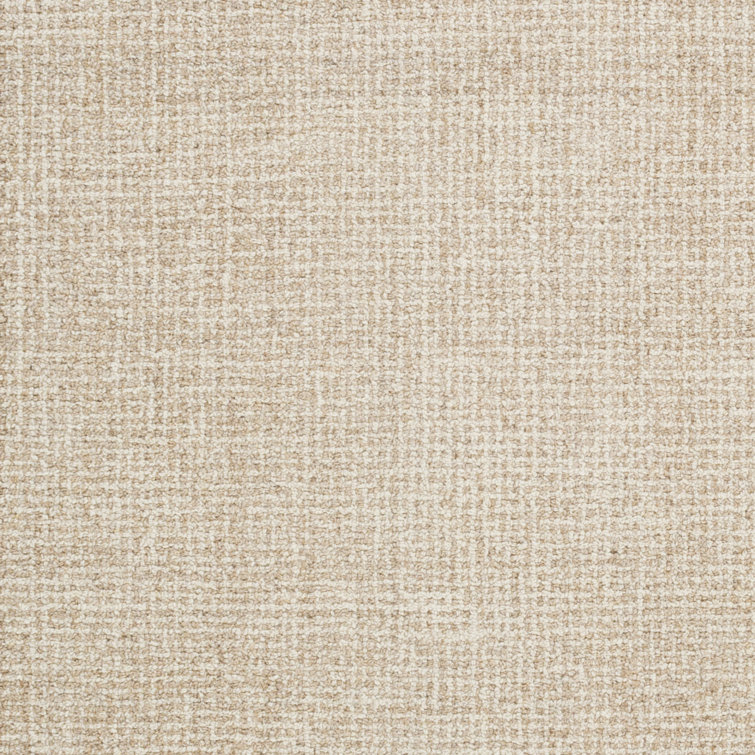 Handmade Khaki and Cream Wool Tufted Rectangular Rug