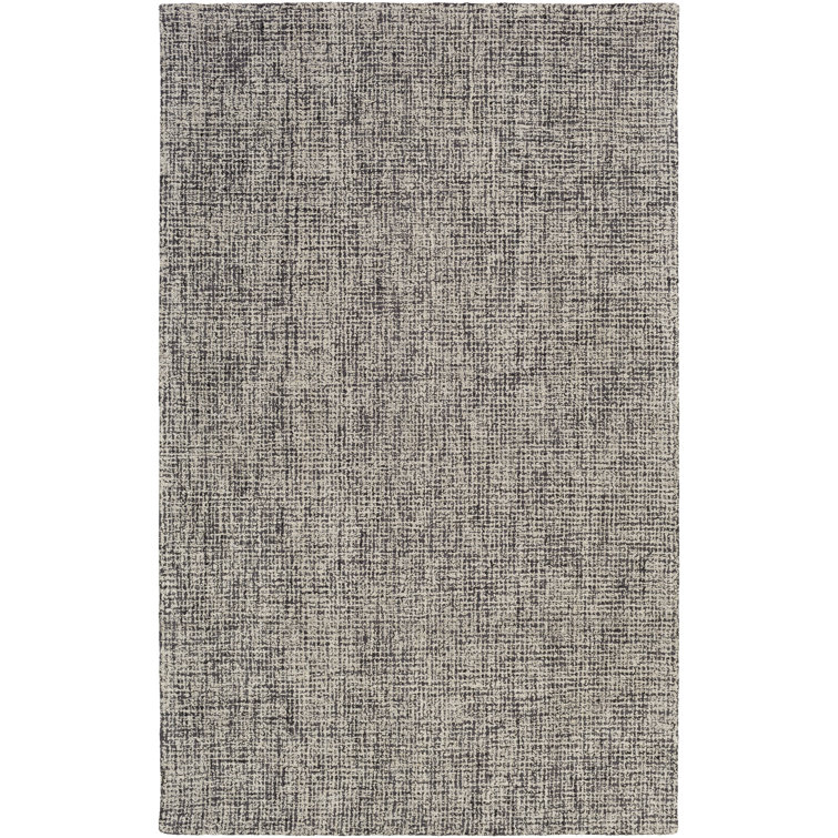 Hand-Tufted Blue and Gray Wool Rectangular Rug