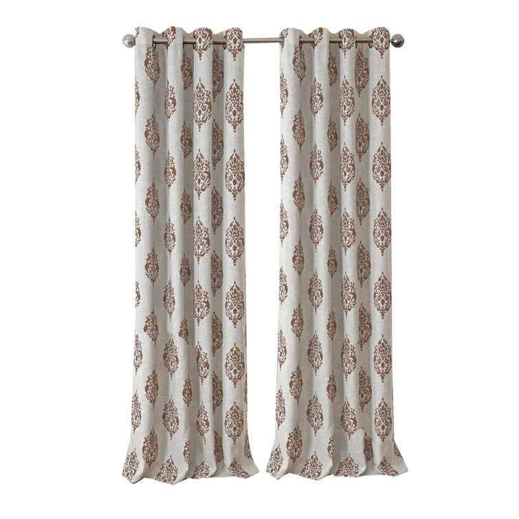 Cinnamon Red Medallion Blackout Grommet Curtains