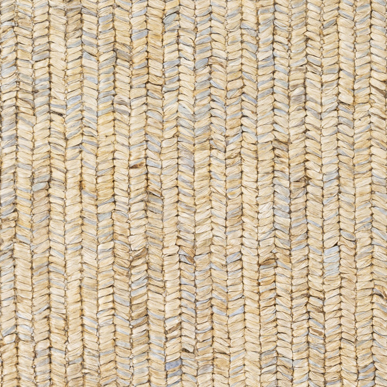 Handmade Beige and Medium Gray Rectangular 8' x 10' Rug