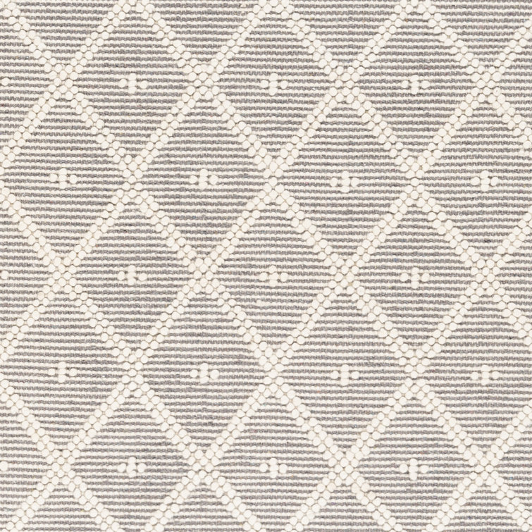 Ivory Spot Handmade Wool Rug 45"x27" with Easy Care