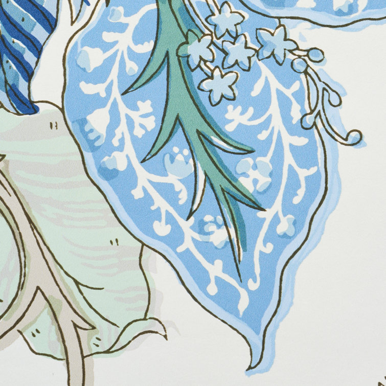 Peacock and Emerald Floral Tree of Life Wallpaper