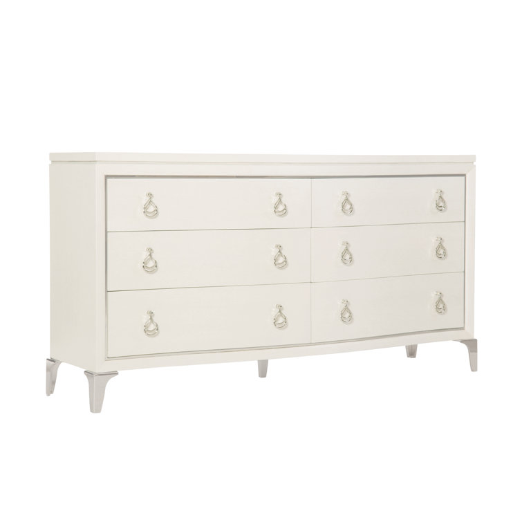 Calista Silken Pearl 6-Drawer Transitional Dresser