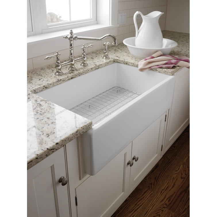 30'' White Fireclay Farmhouse Single Bowl Kitchen Sink
