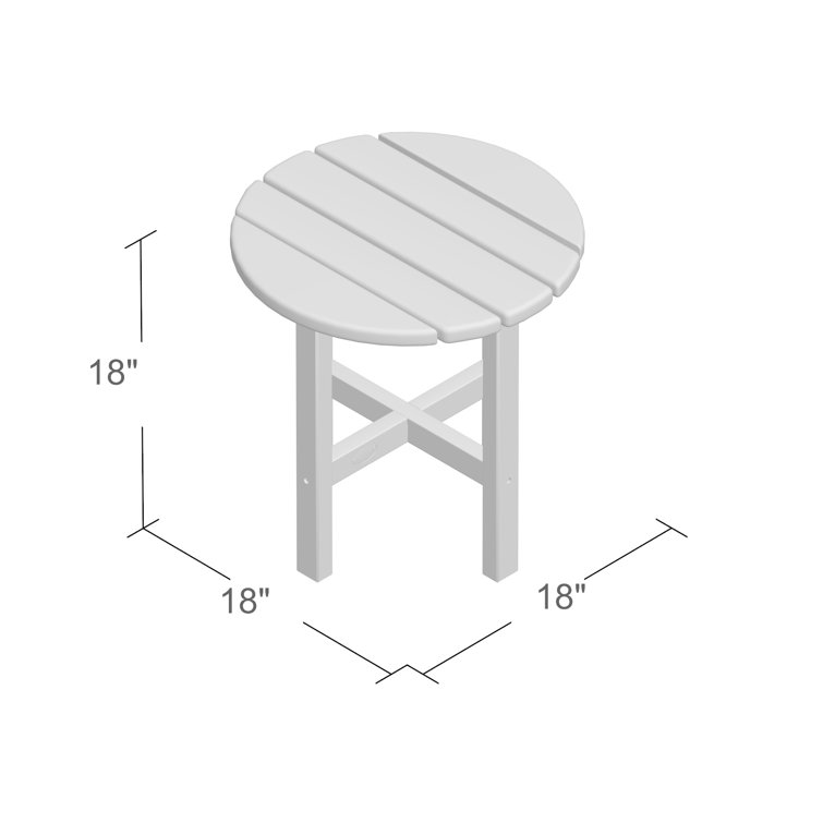 Rainforest Green HDPE Round 18" Outdoor Side Table