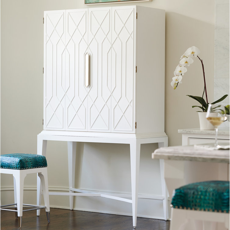 Elmhurst 46" White Transitional Bar Cabinet