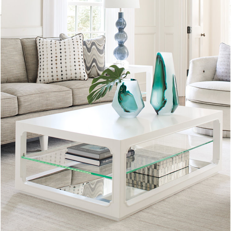 White Transitional Rectangular Outdoor Wood and Glass Table