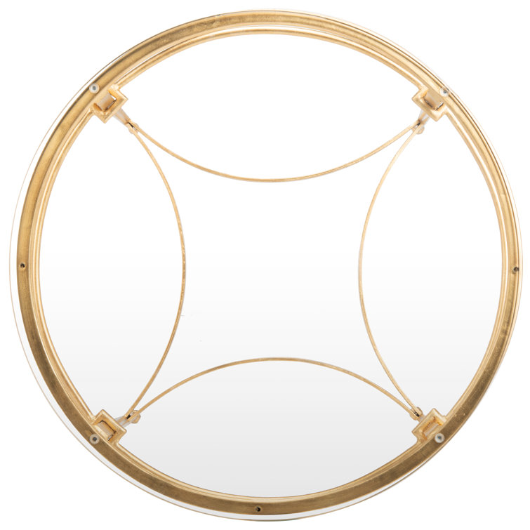 Ingmar Round Antique Gold Metal and Glass Side Table