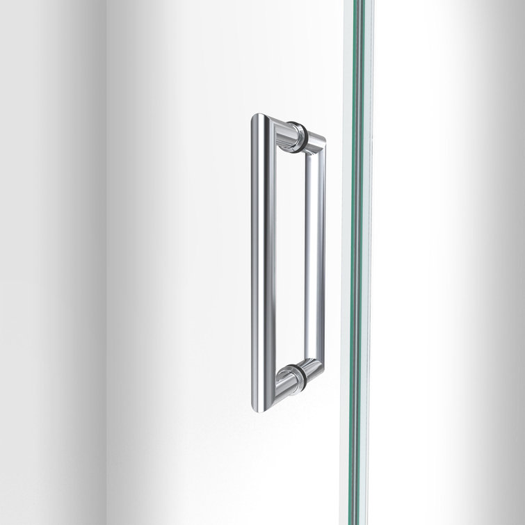 Unidoor Mira 58" x 72" Frameless Chrome Hinged Shower Door