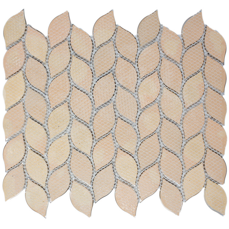 Bronze and Silver Leaf Metal Mosaic Wall Tile