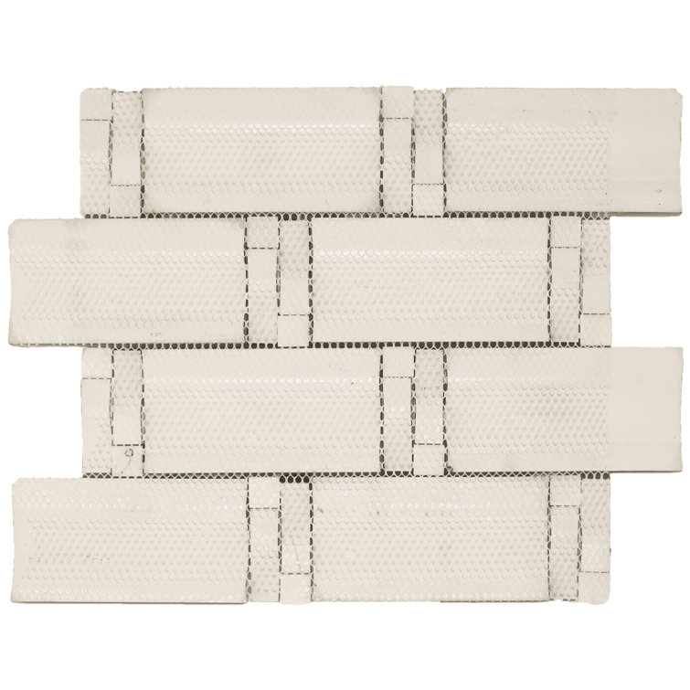 Beige Glossy Glass Mosaic Tile for Walls and Floors