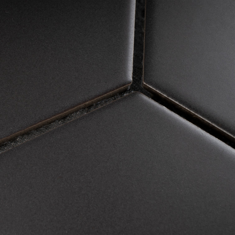 Gray Black Hexagon Matte Porcelain Mosaic Tile Sheet