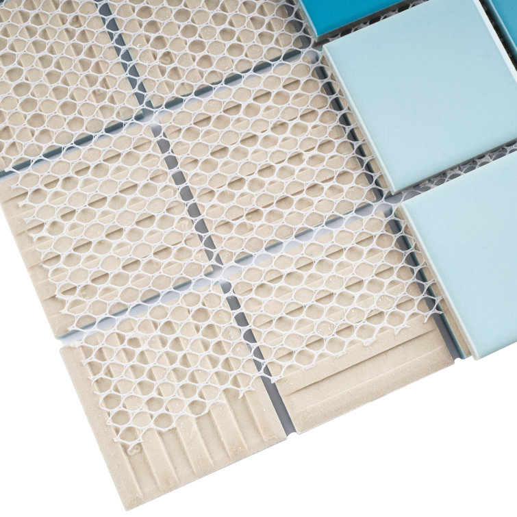 Aquas Blue Square Porcelain Mosaic Tile Sheet