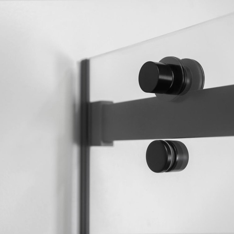 Primo 78" x 48" Frameless Black Glass Shower Door