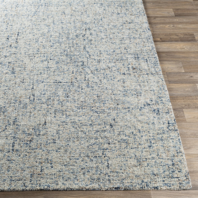 Handmade Tufted Wool Blue and Beige 8' x 10' Area Rug
