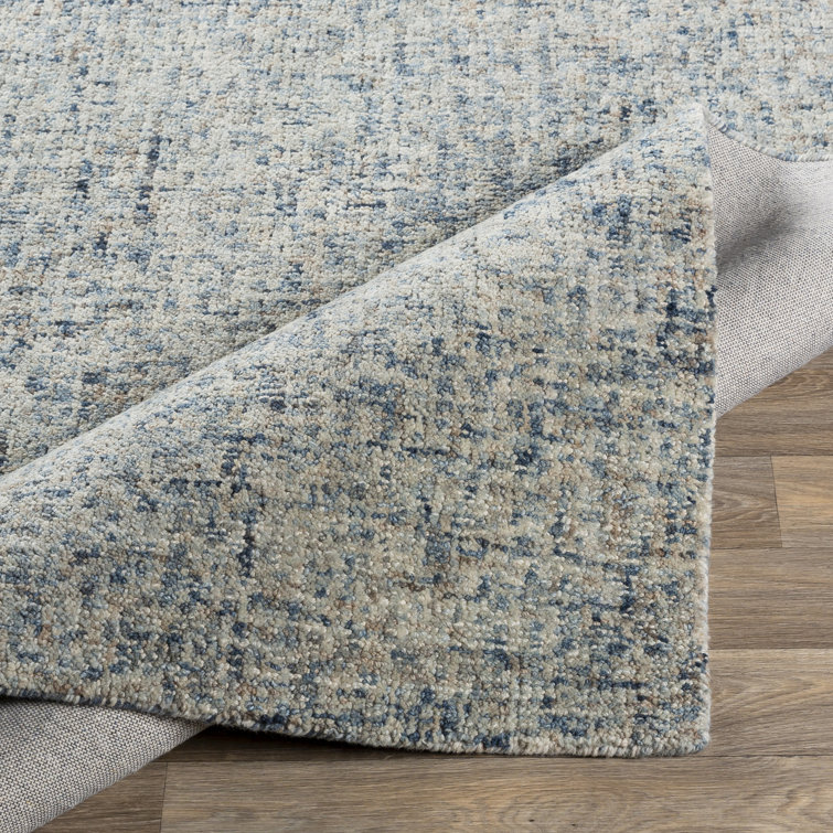 Handmade Tufted Wool Blue and Beige 8' x 10' Area Rug