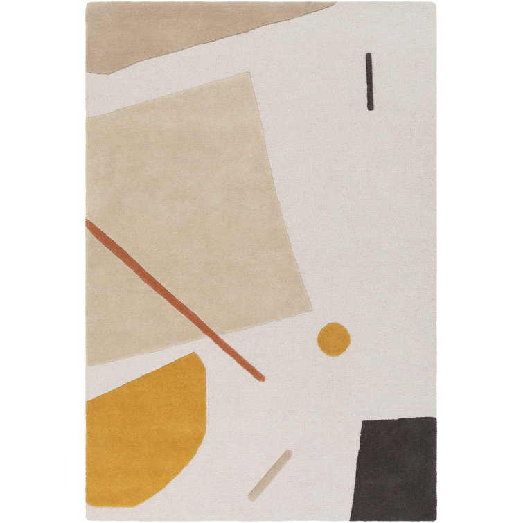 Handmade Tufted Wool Area Rug 5' x 7'6" - Black Spot Design