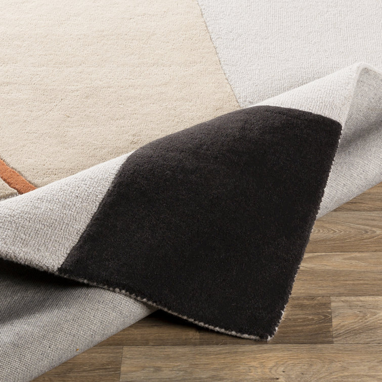 Emma Black Wool Hand-Tufted Rectangular Area Rug 2' x 3'